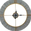 Clocks-Kirkland's Home Gray Cutout Wood Wall Clock With Gold Metal