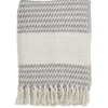 Blankets & Throws-Kirkland's Home Gray Diamond Weave Throw With Tassels Gray/White