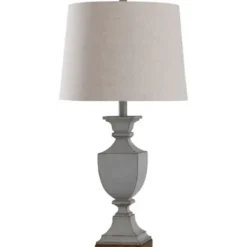 Table Lamps-Kirkland's Home Gray Distressed Square Urn Table Lamp Tan