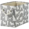 Baskets & Boxes-Kirkland's Home Gray Dog Show Round Storage Bin, 18 In. Gray/White