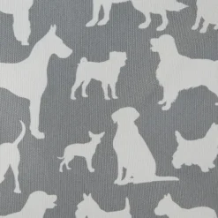 Baskets & Boxes-Kirkland's Home Gray Dog Show Round Storage Bin, 18 In. Gray/White