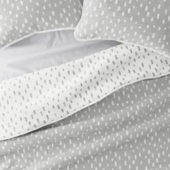 Quilts-Kirkland's Home Gray Dotted Reversible 3-Pc. Queen Quilt Set Gray/White