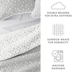 Quilts-Kirkland's Home Gray Dotted Reversible 3-Pc. Queen Quilt Set Gray/White