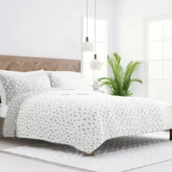 Quilts-Kirkland's Home Gray Dotted Reversible 3-Pc. King Quilt Set Gray/White