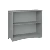 Bookshelves-Kirkland's Home Gray Double Shelf Wooden Bookcase
