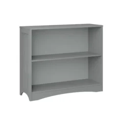 Bookshelves-Kirkland's Home Gray Double Shelf Wooden Bookcase
