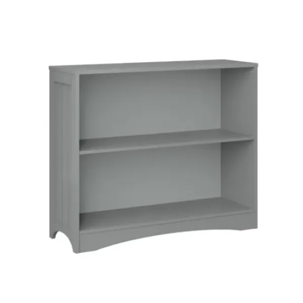 Bookshelves-Kirkland's Home Gray Double Shelf Wooden Bookcase