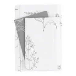 Duvets-Kirkland's Home Gray Floral Reversible 2-Pc. Twin Duvet Cover Set Gray/White
