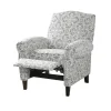 Accent Chairs-Kirkland's Home Gray Fretwork Orville Recliner Gray/White