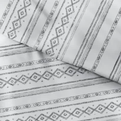 Duvets-Kirkland's Home Gray Geometric 3-Pc. King Duvet Cover Set Gray/White