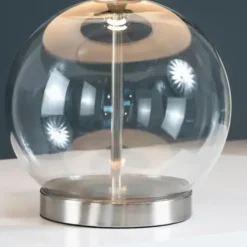 Table Lamps-Kirkland's Home Gray Glass Globe Table Lamp White