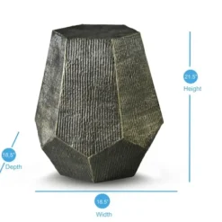 Accent & End Tables-Kirkland's Home Gray Hand-Stamped Iron Hexagon Accent Table