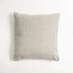 Pillows-Kirkland's Home Gray Houndstooth Feather Throw Pillow Gray/White