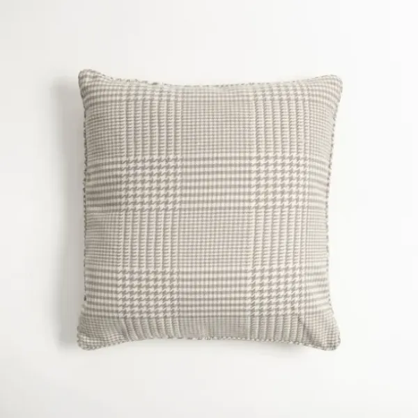 Pillows-Kirkland's Home Gray Houndstooth Feather Throw Pillow Gray/White