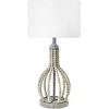 Table Lamps-Kirkland's Home Gray Iron And Rattan Beaded Table Lamp White