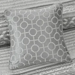 Bedspreads & Coverlets-Kirkland's Home Gray Jacquard Motif 4-Pc. Queen Coverlet Set Gray/White