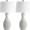 Table Lamps-Kirkland's Home Gray Jug Base Table Lamps, Set Of 2 White