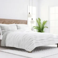Quilts-Kirkland's Home Gray Linear Reversible 2-Pc. Twin Quilt Set Gray/White