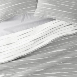 Quilts-Kirkland's Home Gray Linear Reversible 2-Pc. Twin Quilt Set Gray/White