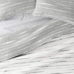 Quilts-Kirkland's Home Gray Linear Reversible 2-Pc. Twin Quilt Set Gray/White