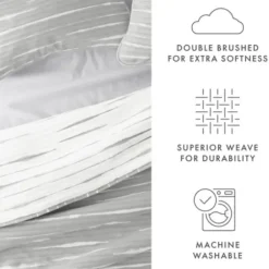 Quilts-Kirkland's Home Gray Linear Reversible 2-Pc. Twin Quilt Set Gray/White
