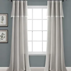 Curtains & Drapes-Kirkland's Home Gray Marl Blackout 2-Pc. Curtain Panel Set, 96 In. Gray/White