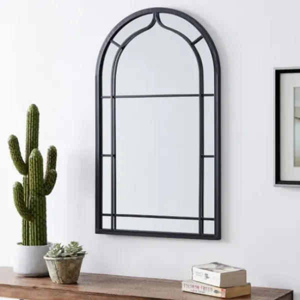 Decorative Mirrors-Kirkland's Home Gray Metal Arched Mirror