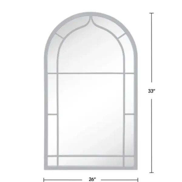 Decorative Mirrors-Kirkland's Home Gray Metal Arched Mirror
