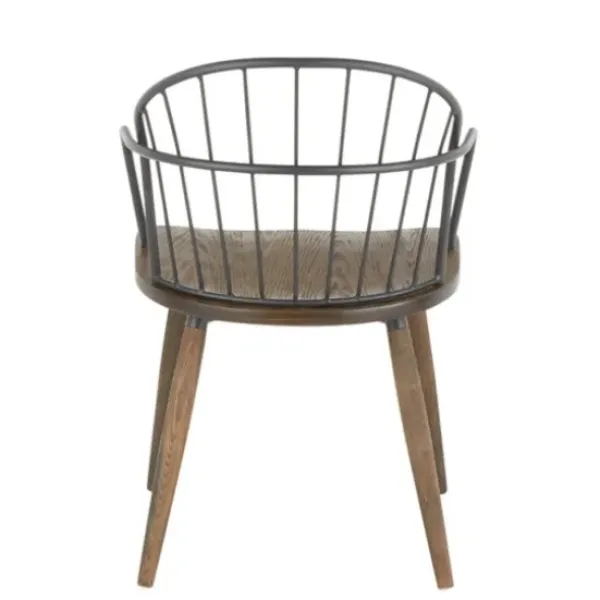 Dining Chairs-Kirkland's Home Gray Metal Spindle Back Dining Chairs, Set Of 2 Brown/Gray