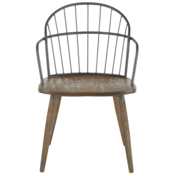 Dining Chairs-Kirkland's Home Gray Metal Spindle Back Dining Chairs, Set Of 2 Brown/Gray
