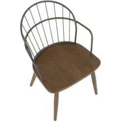 Dining Chairs-Kirkland's Home Gray Metal Spindle Back Dining Chairs, Set Of 2 Brown/Gray
