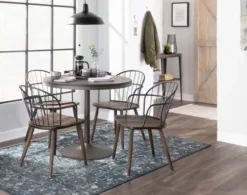 Dining Chairs-Kirkland's Home Gray Metal Spindle Back Dining Chairs, Set Of 2 Brown/Gray