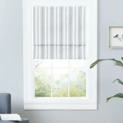 Curtains & Drapes-Kirkland's Home Gray Modern Stripes Curtain Panel, 95 In. Gray/White
