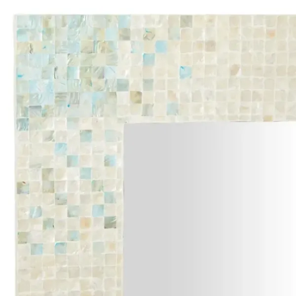 Decorative Mirrors-Kirkland's Home Gray Mother Of Pearl Shell Frame Wall Mirror