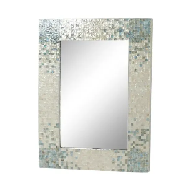 Decorative Mirrors-Kirkland's Home Gray Mother Of Pearl Shell Frame Wall Mirror