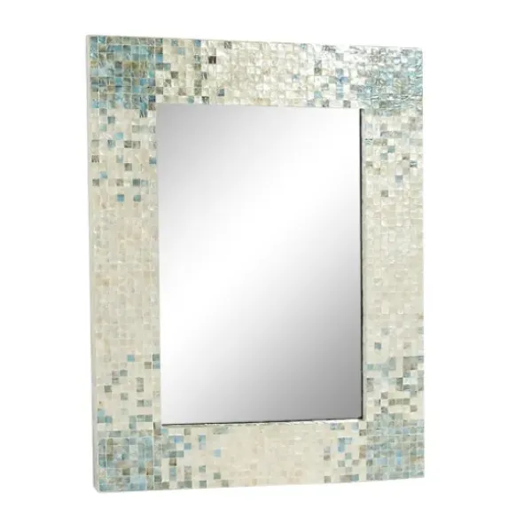 Decorative Mirrors-Kirkland's Home Gray Mother Of Pearl Shell Frame Wall Mirror