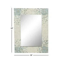 Decorative Mirrors-Kirkland's Home Gray Mother Of Pearl Shell Frame Wall Mirror