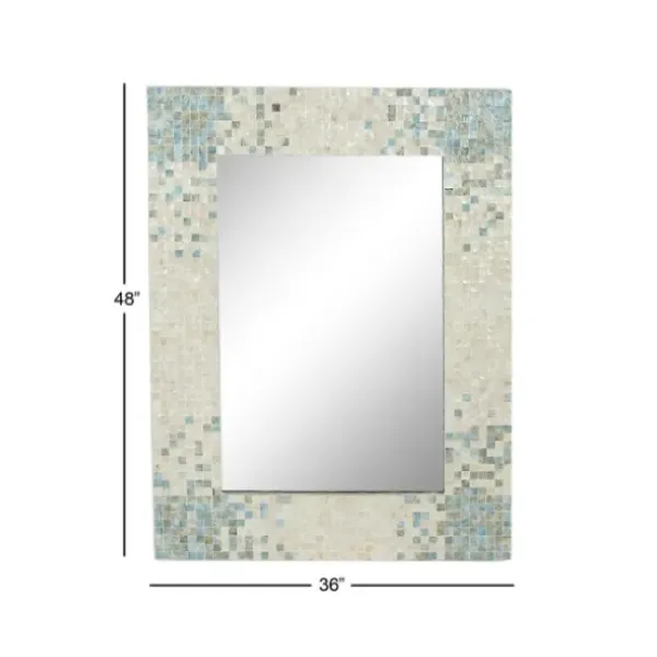 Decorative Mirrors-Kirkland's Home Gray Mother Of Pearl Shell Frame Wall Mirror