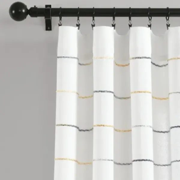 Curtains & Drapes-Kirkland's Home Gray Ombre Stripe Curtain Panel Set, 84 In. Gray/White