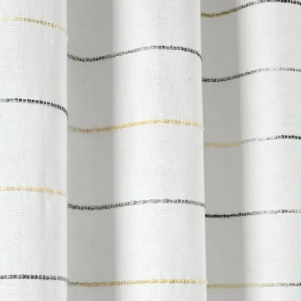 Curtains & Drapes-Kirkland's Home Gray Ombre Stripe Curtain Panel Set, 84 In. Gray/White