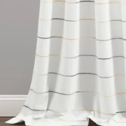 Curtains & Drapes-Kirkland's Home Gray Ombre Stripe Curtain Panel Set, 84 In. Gray/White
