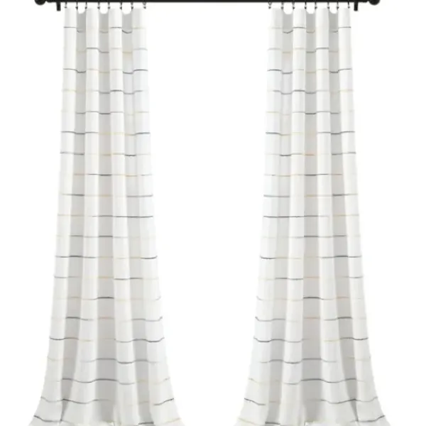 Curtains & Drapes-Kirkland's Home Gray Ombre Stripe Curtain Panel Set, 84 In. Gray/White