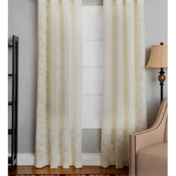 Curtains & Drapes-Kirkland's Home Gray Palm Leaves Curtain Panel Set, 84 In. Gray/White