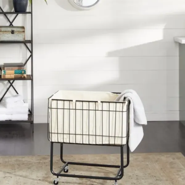 Baskets & Boxes-Kirkland's Home Gray Paw Print Round Basket With Handles