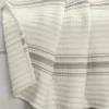 Blankets & Throws-Kirkland's Home Gray Pick Stitch Stripe Decorative Throw Gray/White
