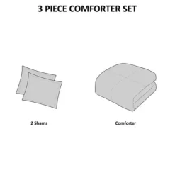 Comforters-Kirkland's Home Gray Plaid Dayton 3-Pc. King Comforter Set Gray/White