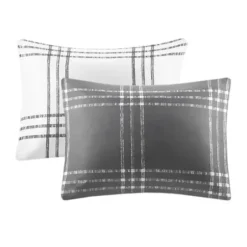 Duvets-Kirkland's Home Gray Plaid Reversible 3-Pc. King Duvet Cover Set Gray/White