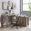 Office Furniture-Kirkland's Home Gray Rustic L-Shape Farmhouse Desk