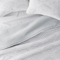 Quilts-Kirkland's Home Gray Scalloped Reversible 2-Pc. Twin Quilt Set Gray/White