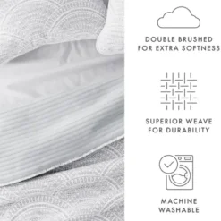 Quilts-Kirkland's Home Gray Scalloped Reversible 2-Pc. Twin Quilt Set Gray/White